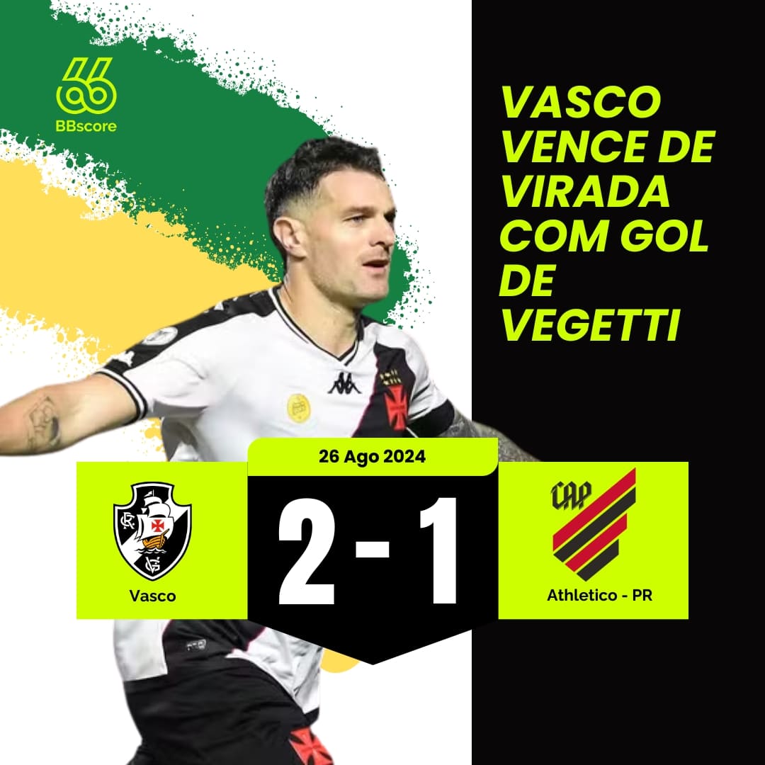 Vasco vence o Athletico em São Januário.