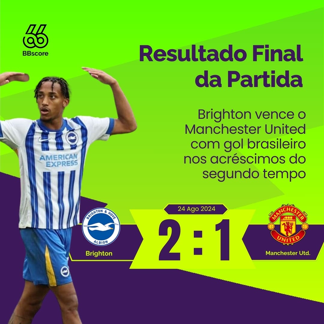 Manchester United loses to Brighton with a goal in the last minute.