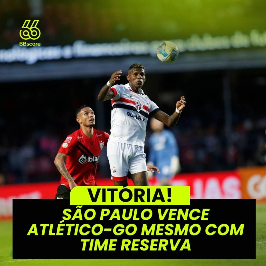 São Paulo vence Atlético-GO e empata em pontos com o Palmeiras