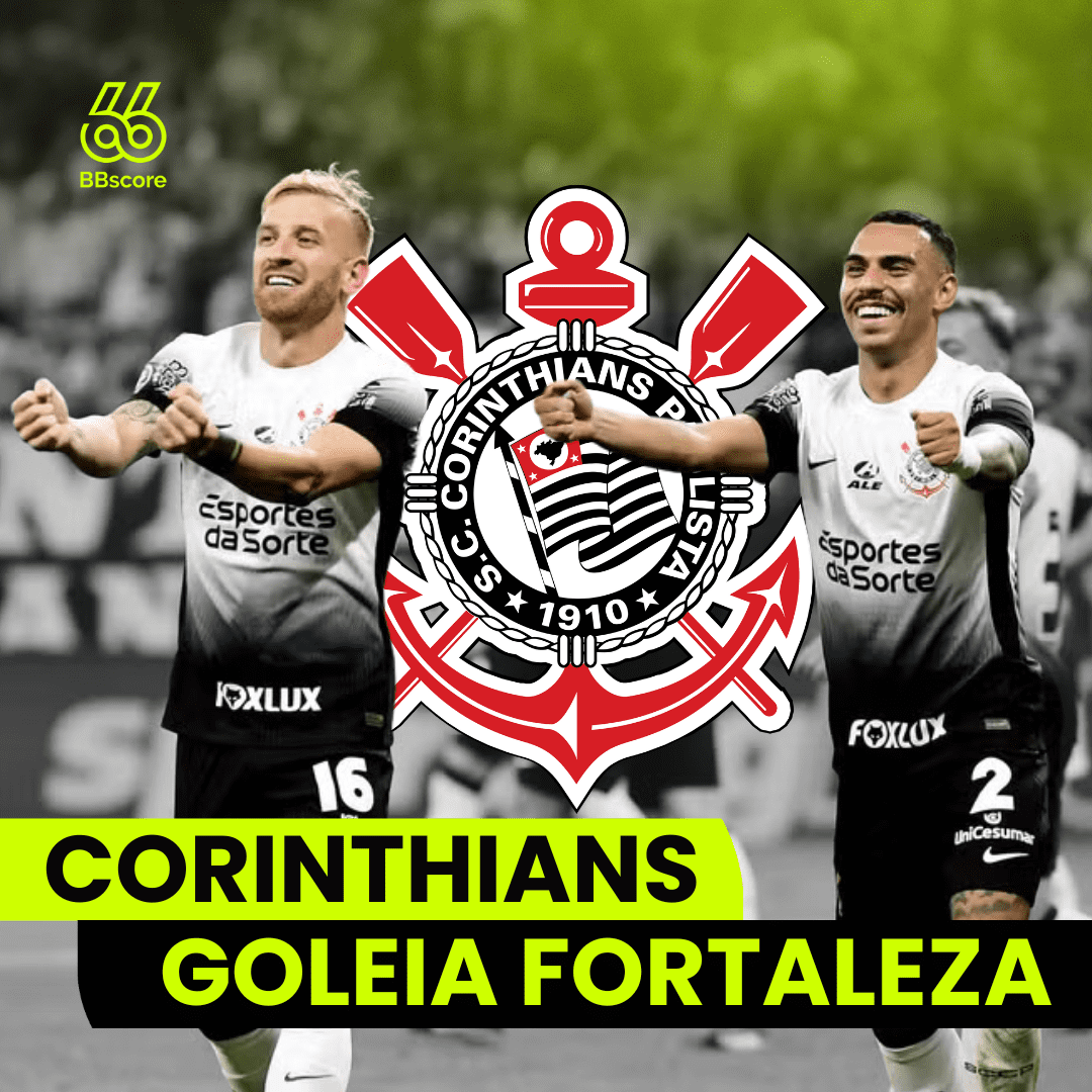 Corinthians thrashes Fortaleza and secures a spot in the semifinals of the Copa Sudamericana.