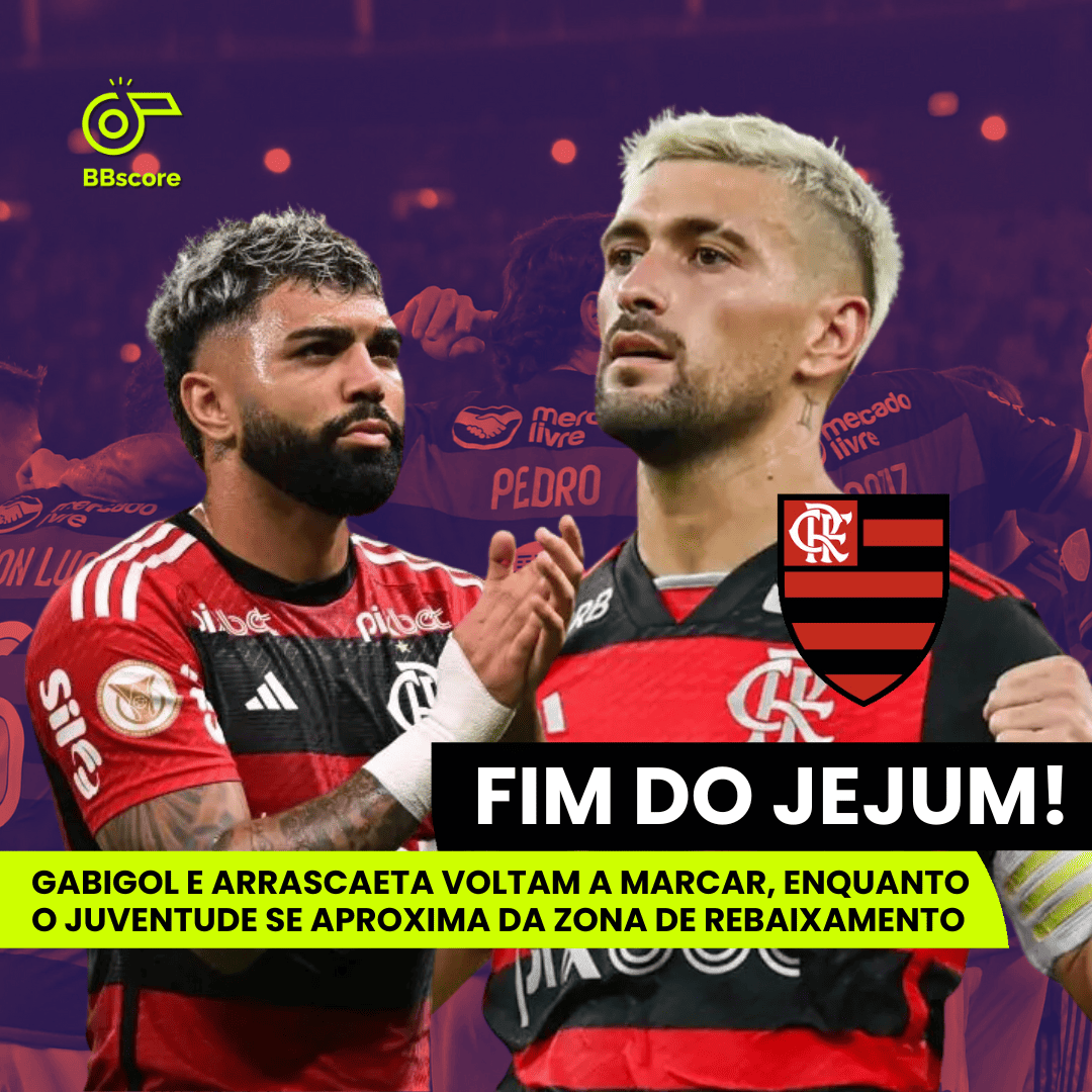 Flamengo overcomes Juventude in a six-goal night and ends drought in the Brasileirão.