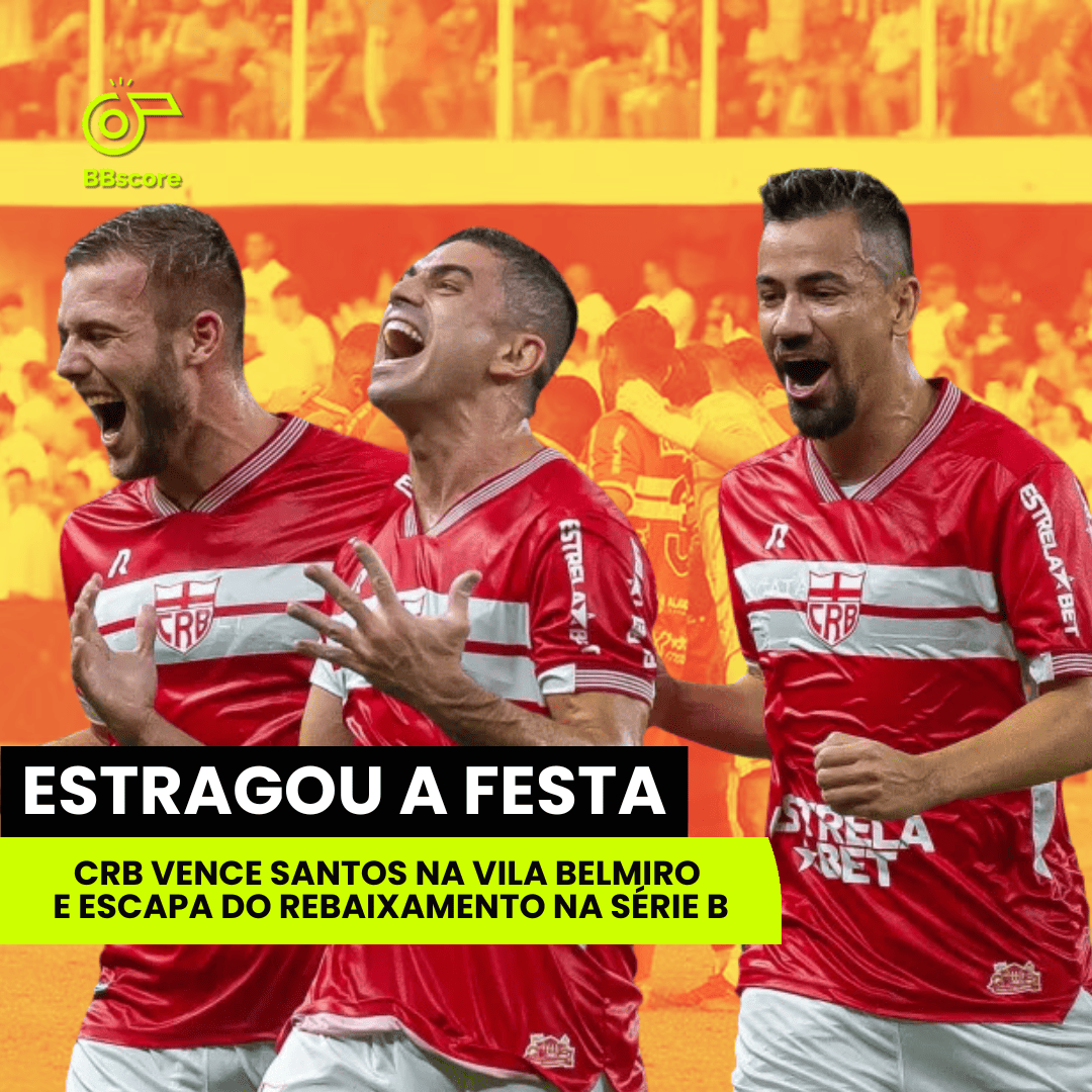 CRB ruins Santos' celebration and relegates Ituano and Ponte Preta in Serie B.