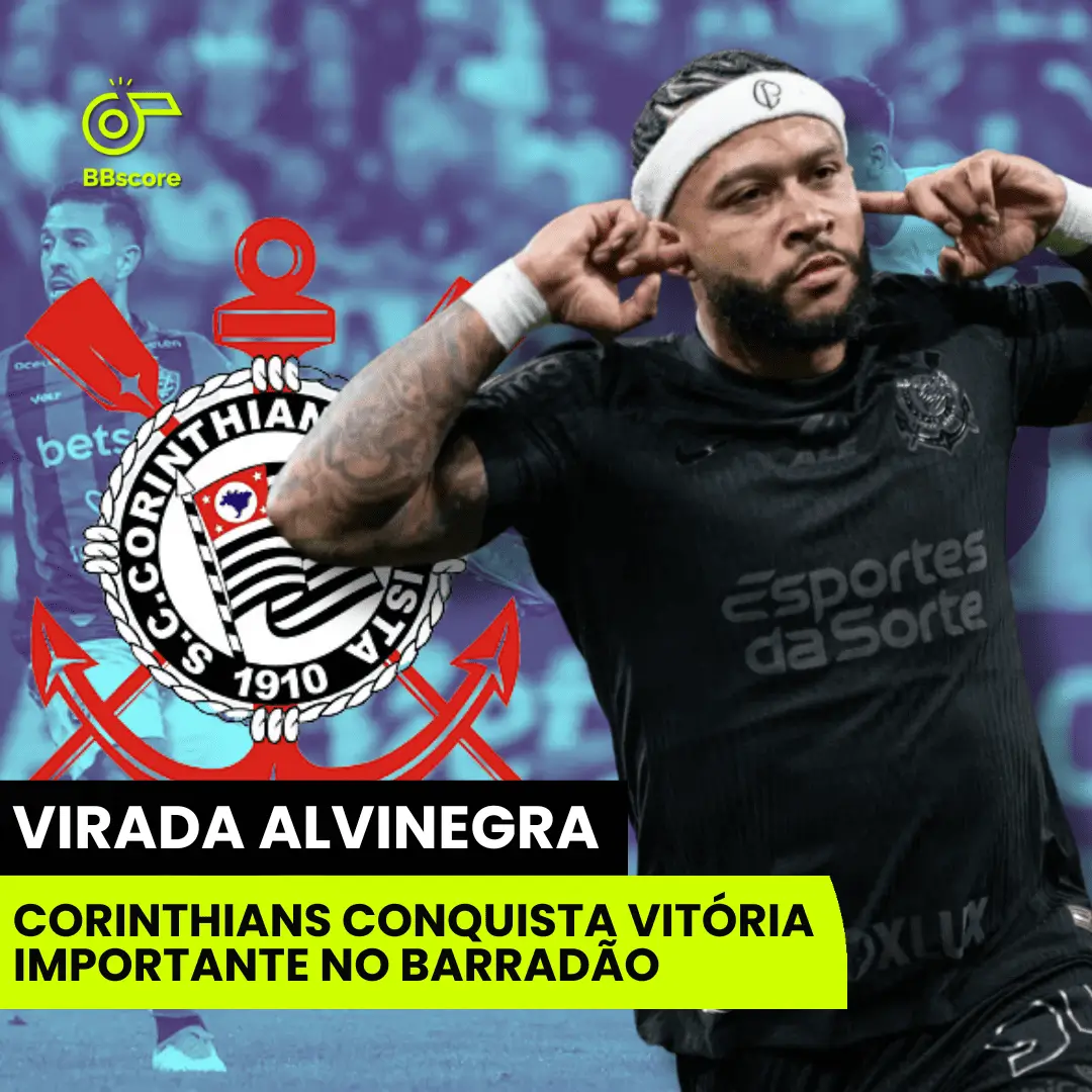 Corinthians comes from behind to beat Vitória and secures an important victory at Barradão.