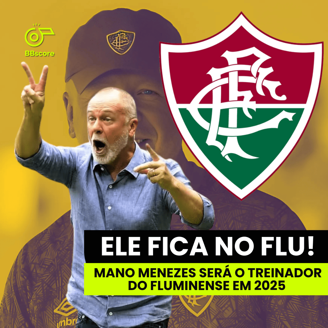 Fluminense announces contract renewal with Mano Menezes, and the coach will remain in 2025.