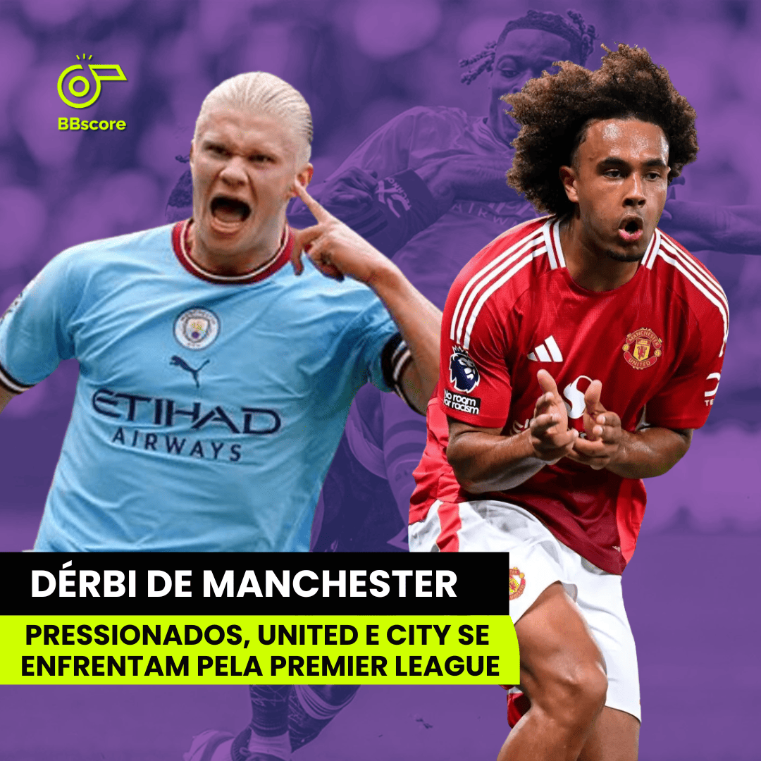 Manchester United and Manchester City face off in a Premier League derby.