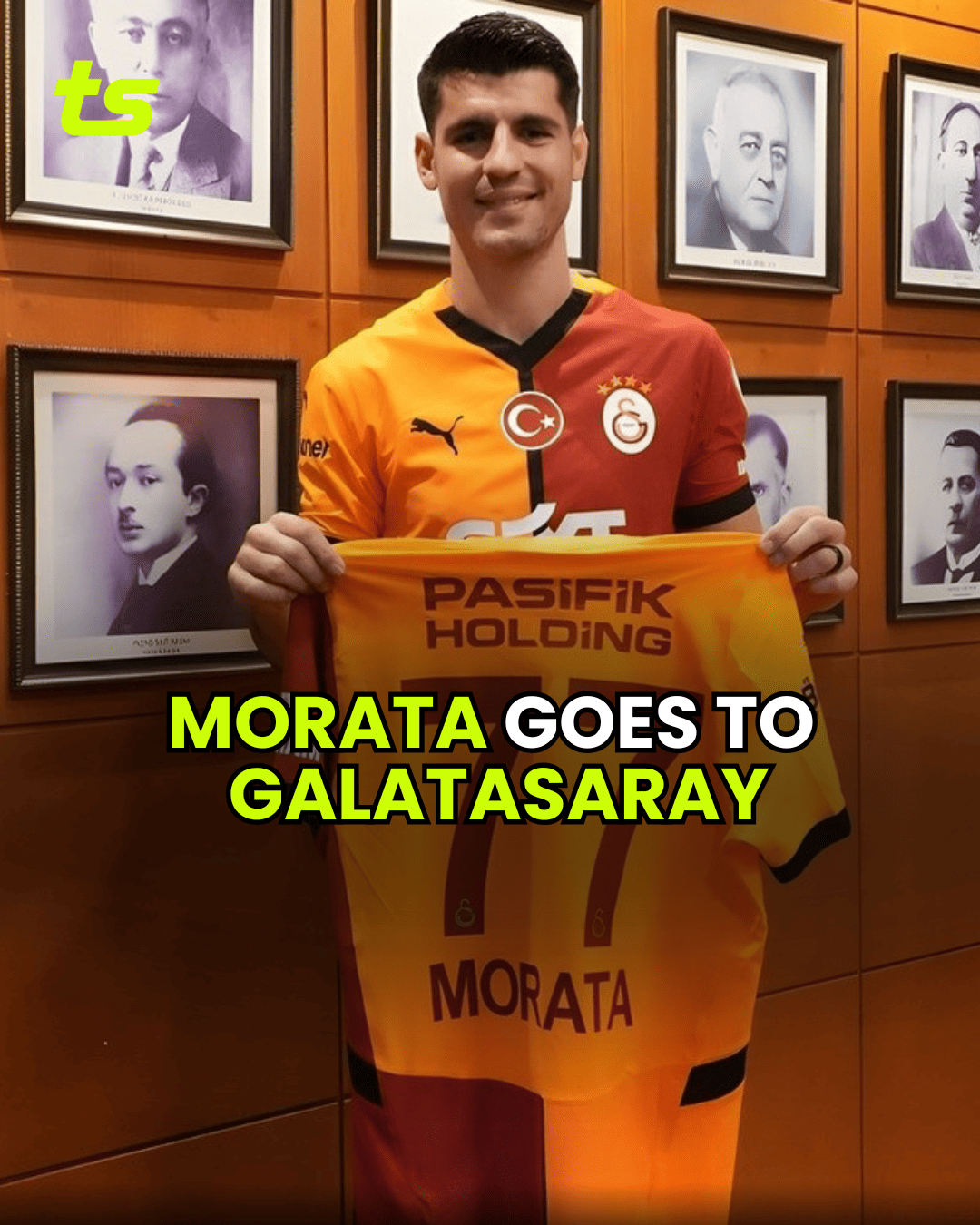 Galatasaray announces the signing of Morata from Milan on loan