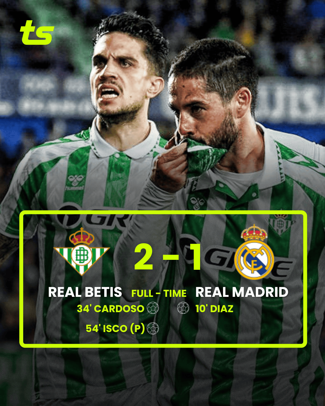 O Real Madrid foi dominado e perdeu por 2-1 fora de casa para o Betis na LaLiga